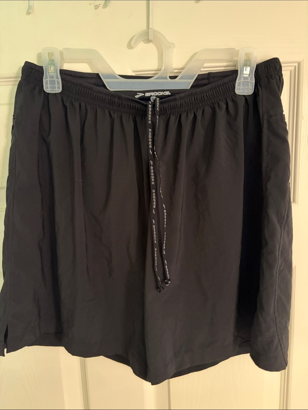 Brooks Black Men's Lined Shorts with Drawstring Waist